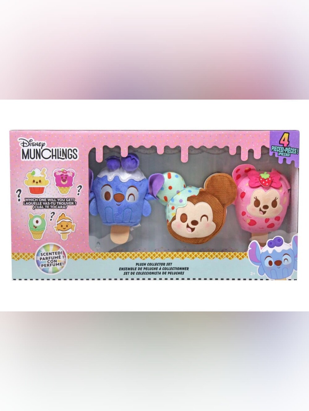 Disney Munchlings Plush Collector Set, Collectible Mini Plush NWT Scented 4pcs